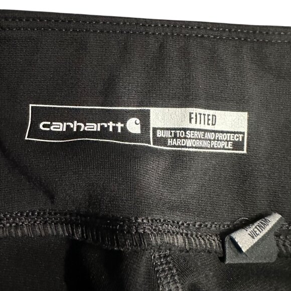 Carhartt Womens XS 0-2 Black Fitted Utility Leggings Stretch Zip Pockets Logo - Picture 4 of 13